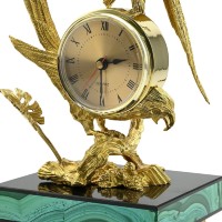 Часы из малахита интерьерные ДВА ПОПУГАЯ 037.rk3200549/2