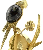 Часы из малахита интерьерные ДВА ПОПУГАЯ 037.rk3200549/2