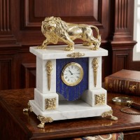 Часы каминные из мрамора и лазурита ЛЕВ 037rk.3740238 Часы каминные из мрамора и лазурита ЛЕВ 037rk.3740238