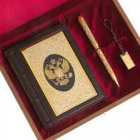 Набор подарочный ДЕРЖАВА, ежедневник, флешка и ручка с гравировкой AZY-122395