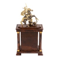 Часы - сейф из коричневого обсидиана ГЕОРГИЙ ПОБЕДОНОСЕЦ AZY-126496 Часы - сейф из коричневого обсидиана ГЕОРГИЙ ПОБЕДОНОСЕЦ AZY-126496
