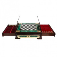Шахматы и шашки подарочные из малахита ЦАРСКИЕ AZY-122843