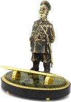 Статуэтка из бронзы ГОРОДОВОЙ на подставке из змеевика 037.rk1350988