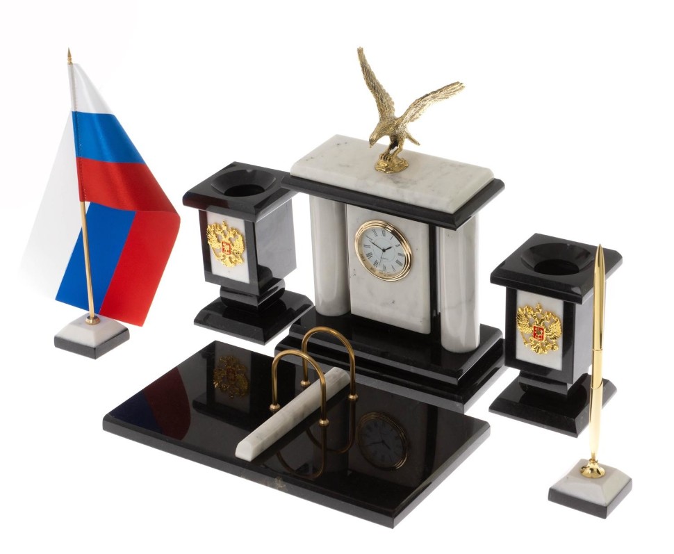 Настольный письменный набор из малахита ОРЕЛ 072129959