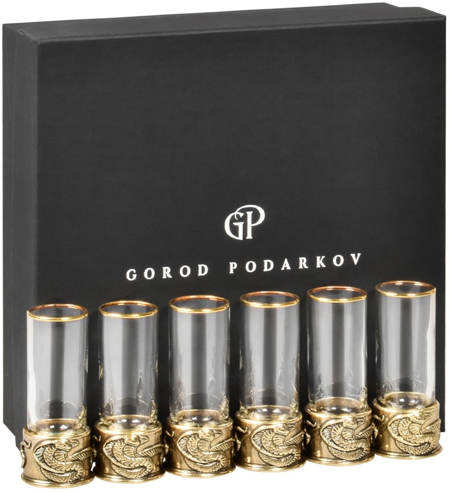 Подарочный набор стопок ЗМЕЯ в подарочной коробке (6 шт) GP-13000829 Подарочный набор стопок ЗМЕЯ в подарочной коробке (6 шт) GP-13000829
