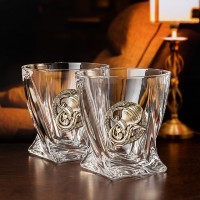 Набор из 2-х бокалов для виски ВОДОЛЕЙ в деревянной шкатулке GP-10059391