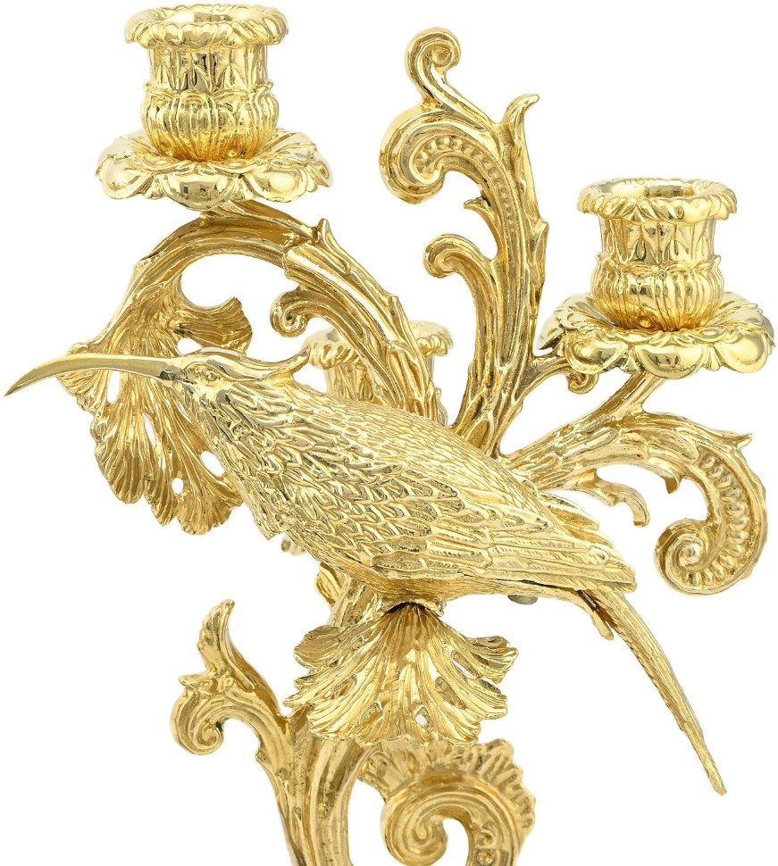 Часы каминные с канделябрами из змеевика КОЛИБРИ 037.rk7557/2