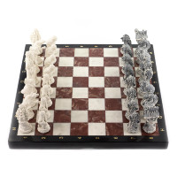 Шахматы подарочные из камня РУССКИЕ СКАЗКИ-7 AZY-9297
