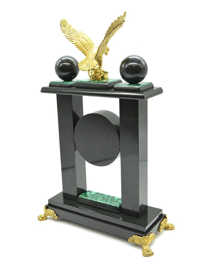 Часы каминные из малахита ОРЁЛ AZRK-3200518cy Часы каминные из малахита ОРЁЛ AZRK-3200518cy