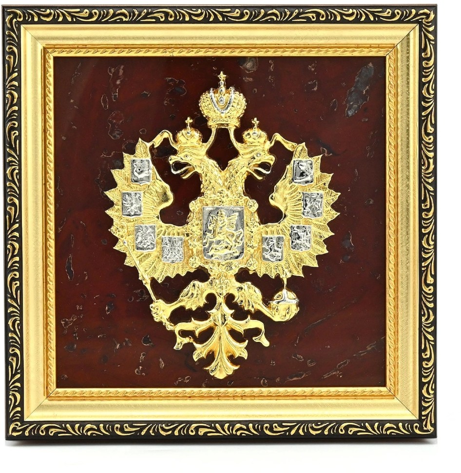 Панно настенное ГЕРБ РОССИИ на яшме 072.117887