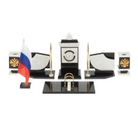 Настольный письменный набор из мрамора ГЕРБ РФ 072127527